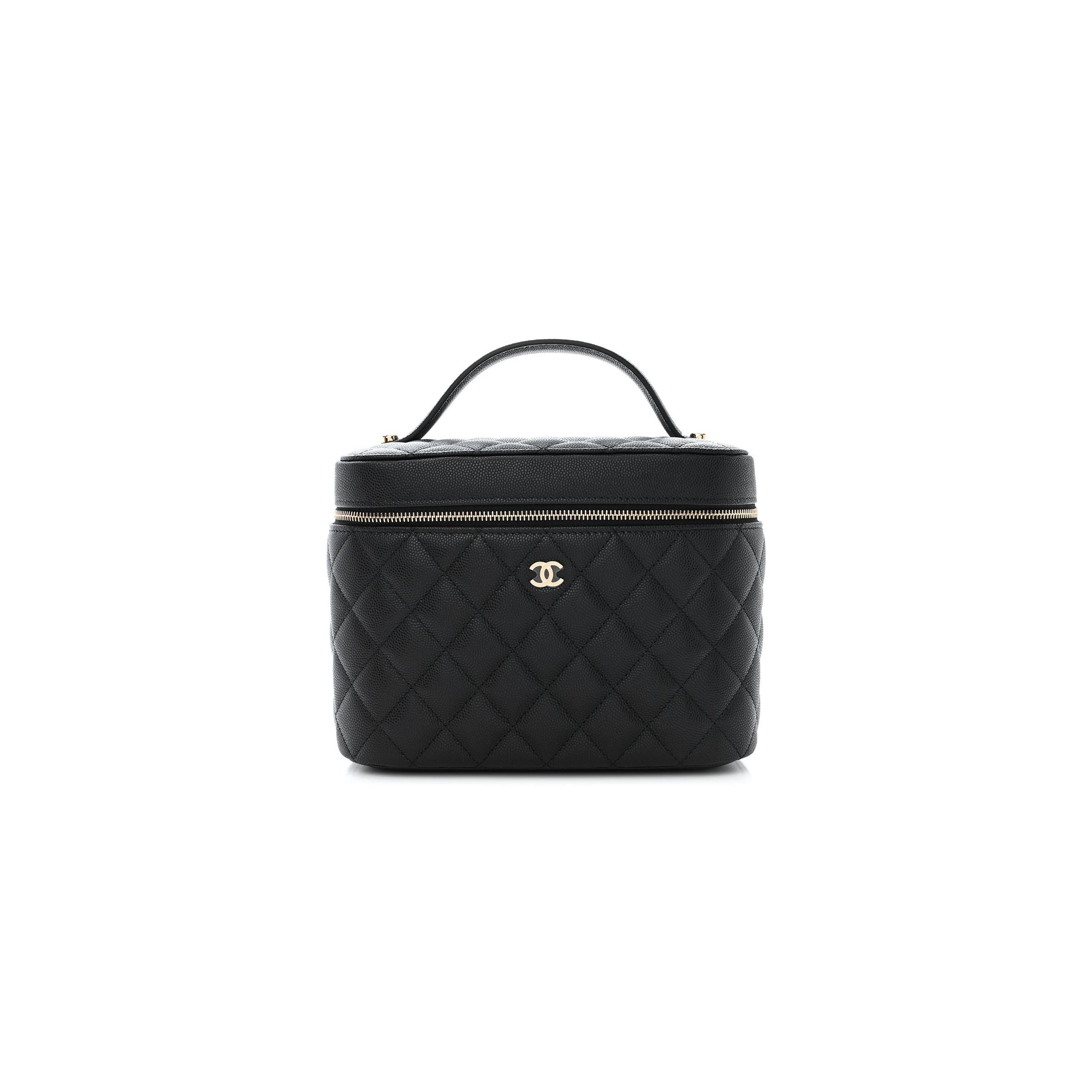 CHANEL CAVIAR QUILTED LARGE VANITY POUCH BLACK (20*15*13cm)